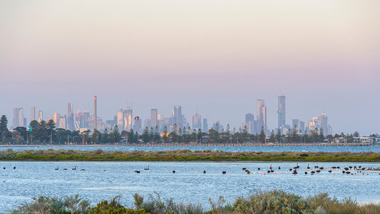 Layers. Laverton Ck, Altona and Melbourne at Sunset