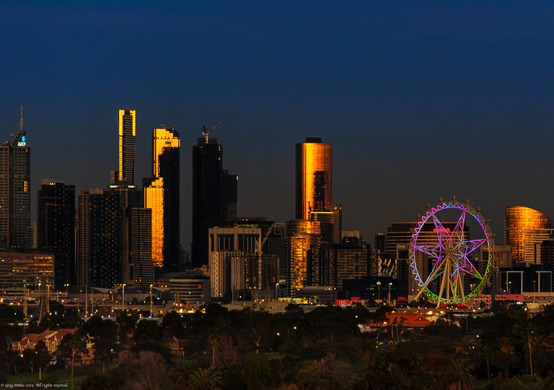 Melbourne Skyline at sunset